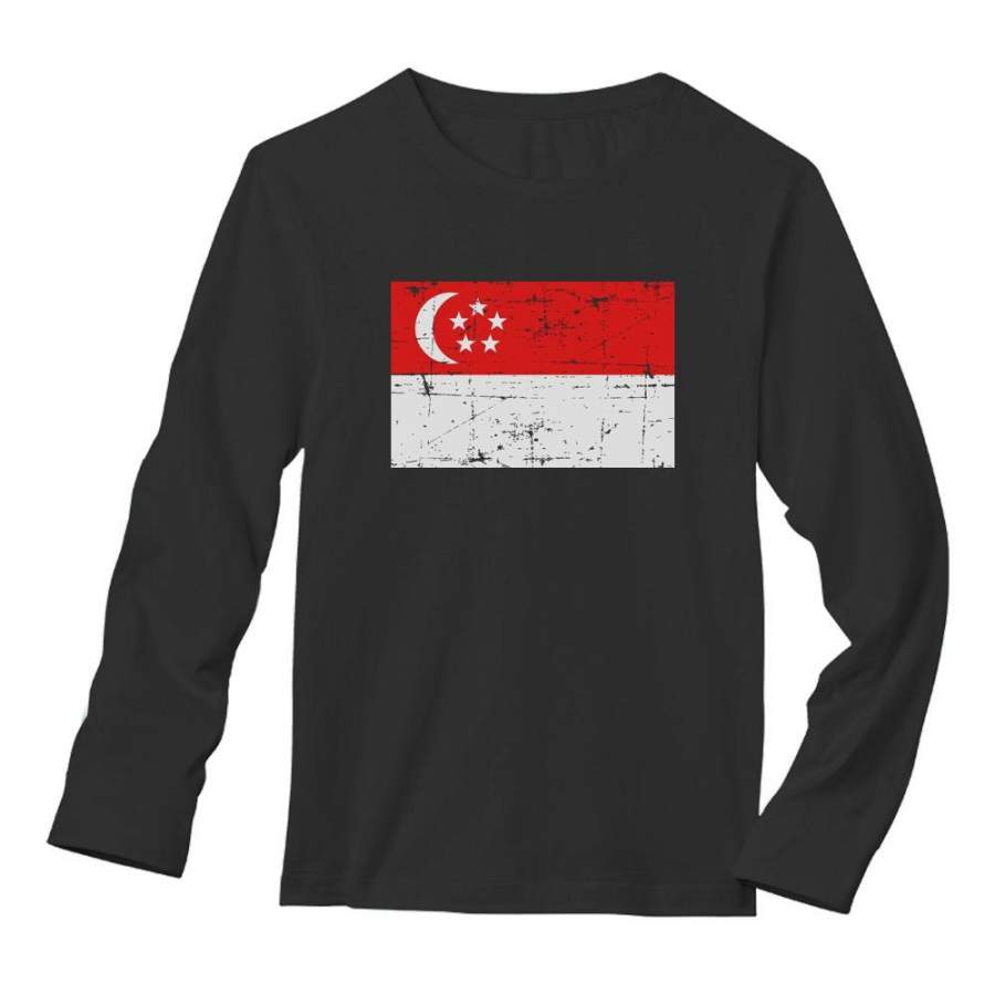 Vintage Singapore Flag Long Sleeve T-Shirt