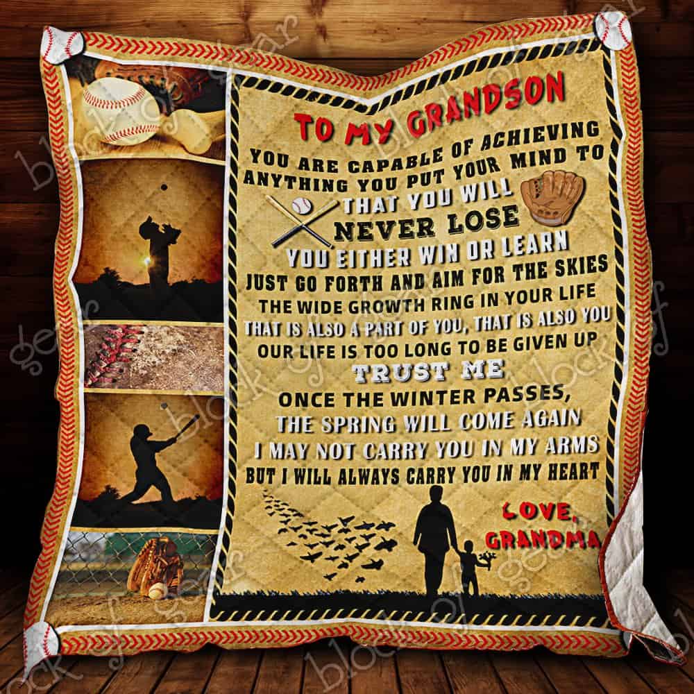 My Baseball Grandson Nh33 3D Quilt Blanket