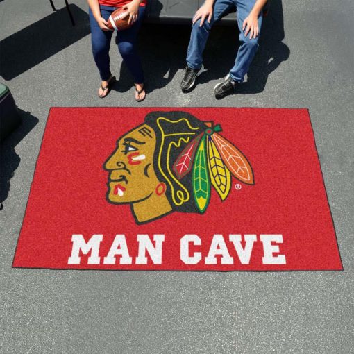 Chicago Blackhawks Man Cave Ultimat Logo Custom Area Rug Carpet Full Sizes Home Living Rugs Carpet Decor