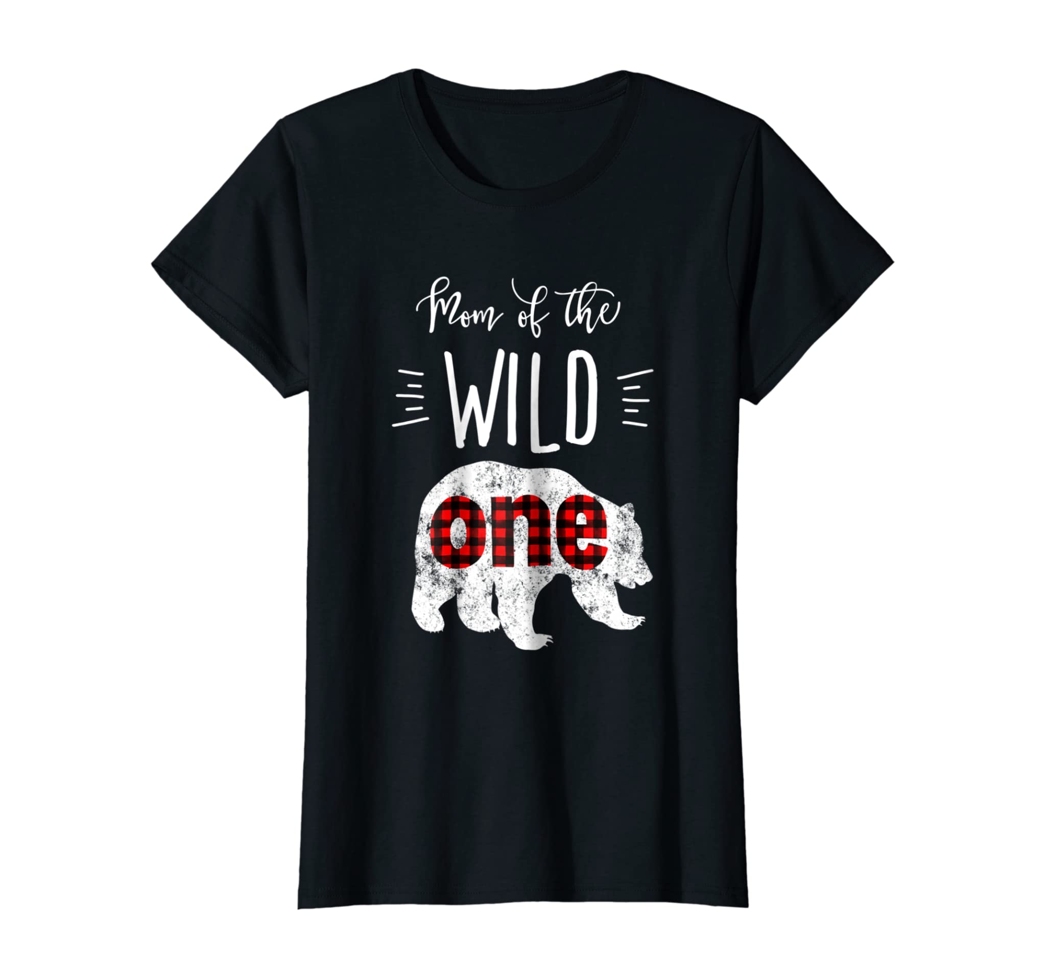 Womens Mom of the Wild One Shirt Bear Lumberjack 1st Birthday Tee