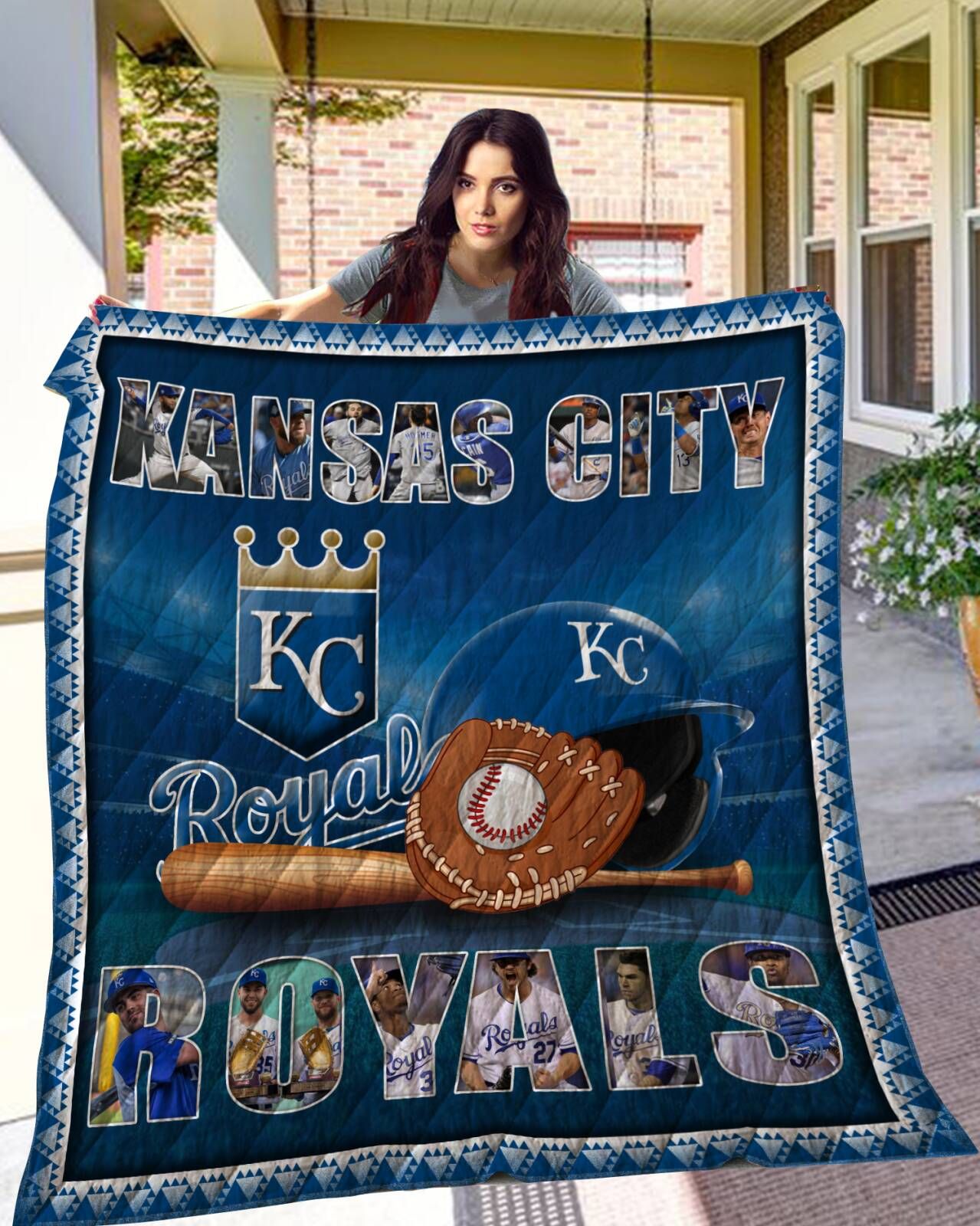 Kansas City Royals 3D Quilt Blanket, Fleece Blanket