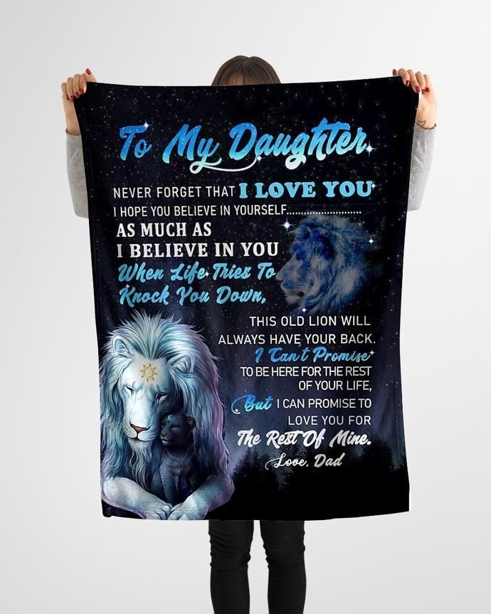 [Personalized Name]  I Believe In You Lion Fleece Blanket, Sherpa Blanket, Gift For Parent, Family Member, Friends Gift, Christmas Gift, Home Decor, Home Living