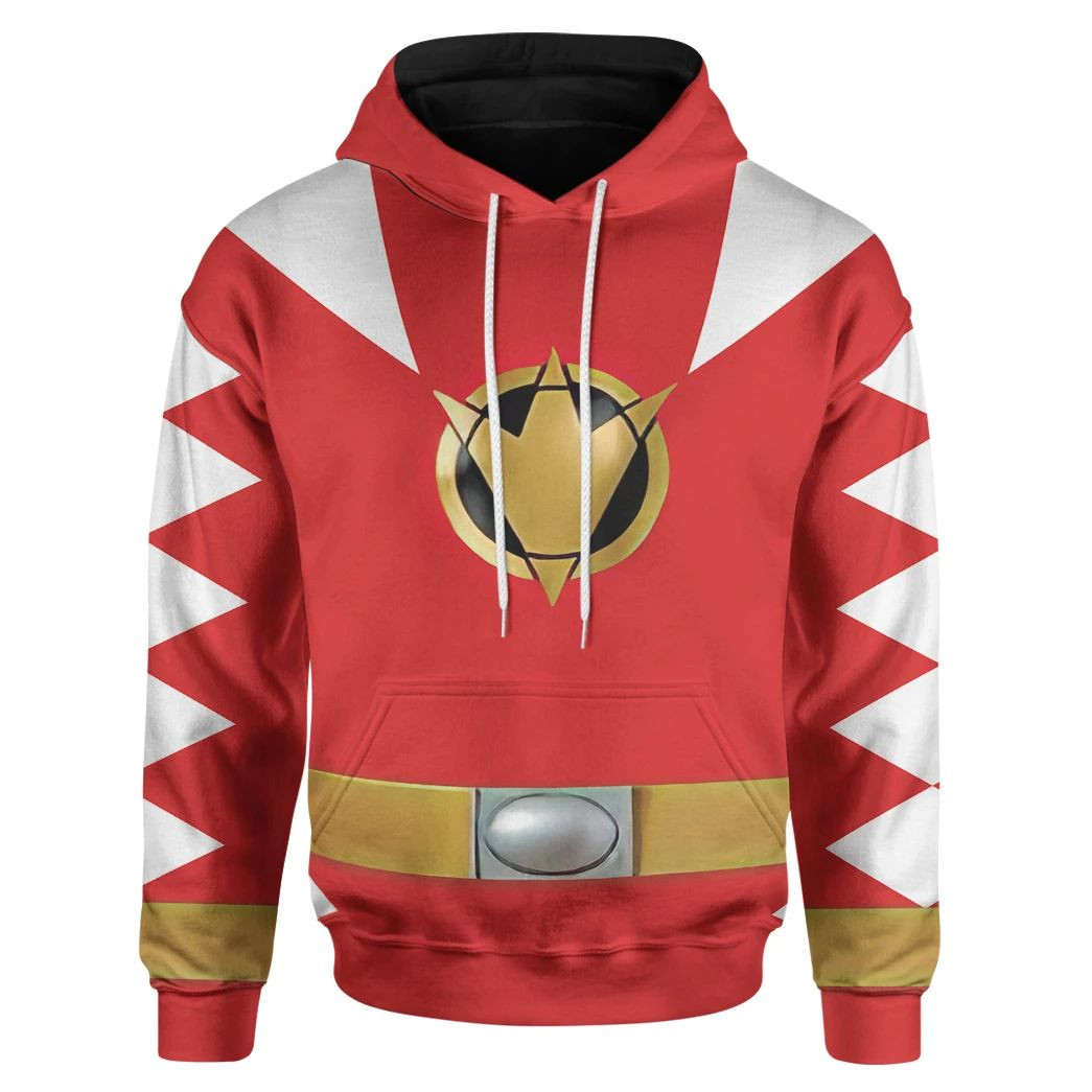3D Dino Thunder Red Power Rangers Custom Hoodie