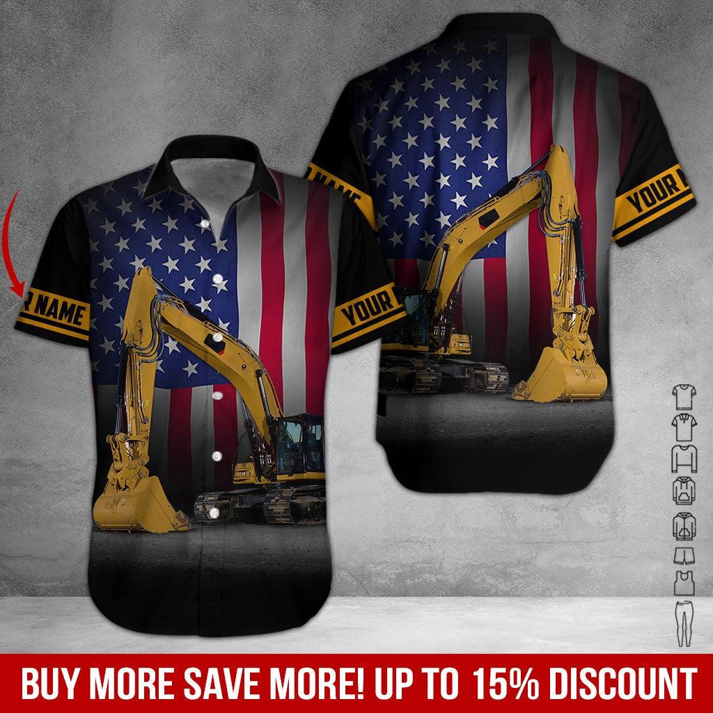 Excavator Style Custom Name Hawaii Shirt For Men Women Ha95590