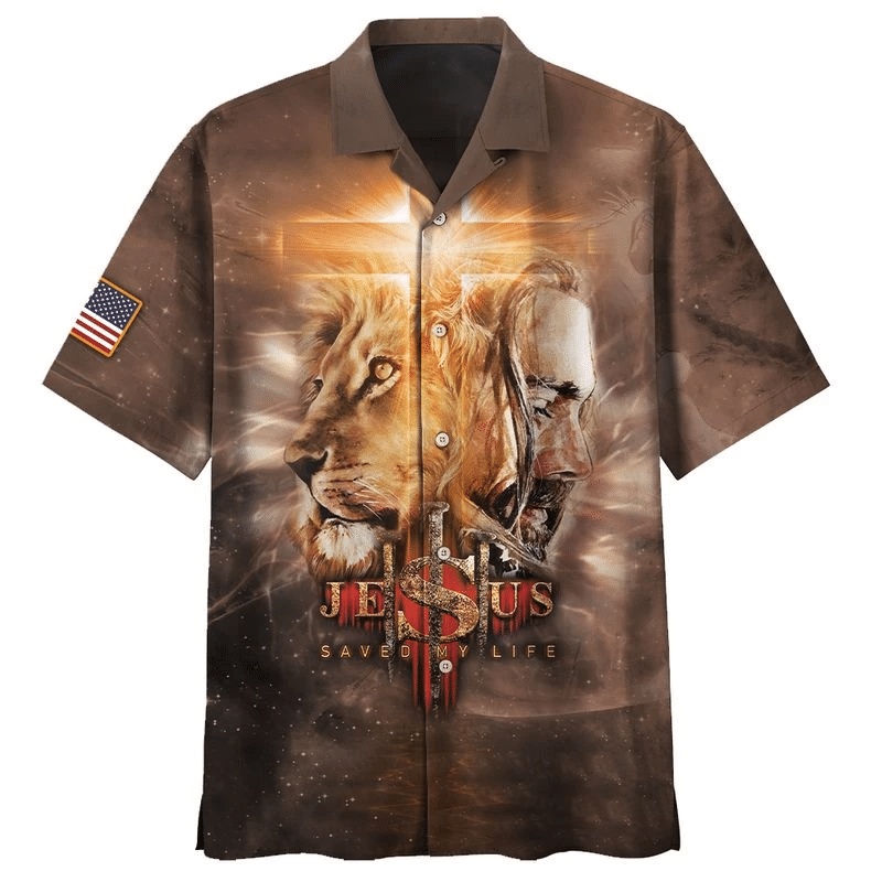 Waybackapparel Lion And Jesus 3D Hawaiian Shirt