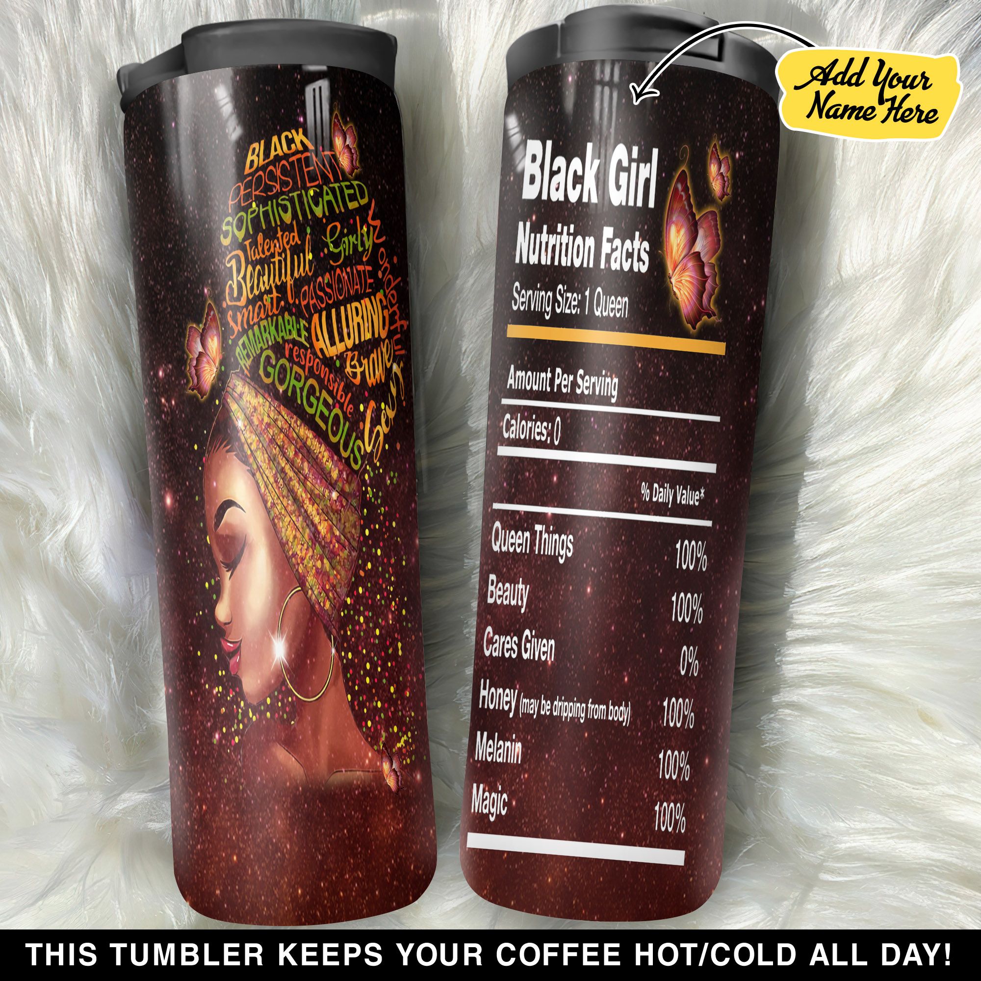 Personalized Passionate And Smart Black Girl GS18042060OD Stainless Steel Worldmark Tumbler