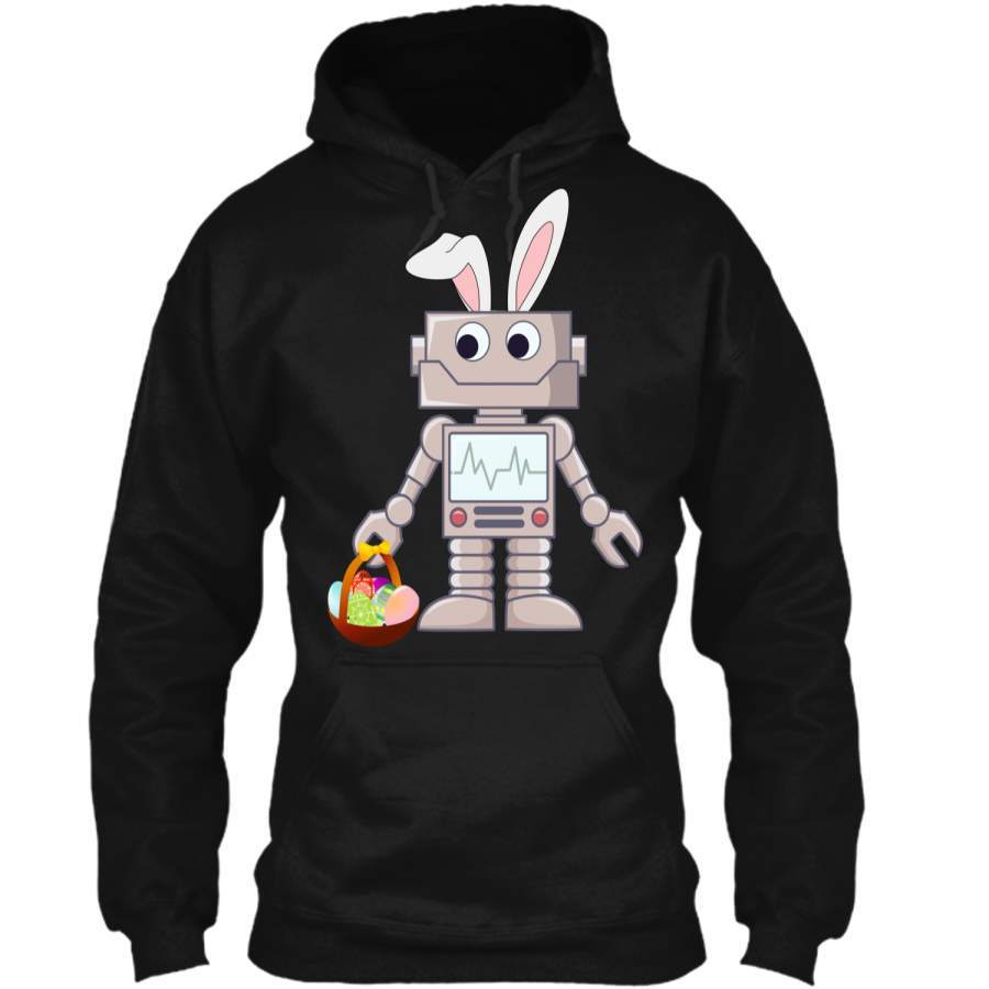 Cute Robot Bunny Easter T-Shirt – Robobunny – Kids Pullover Hoodie 8 oz