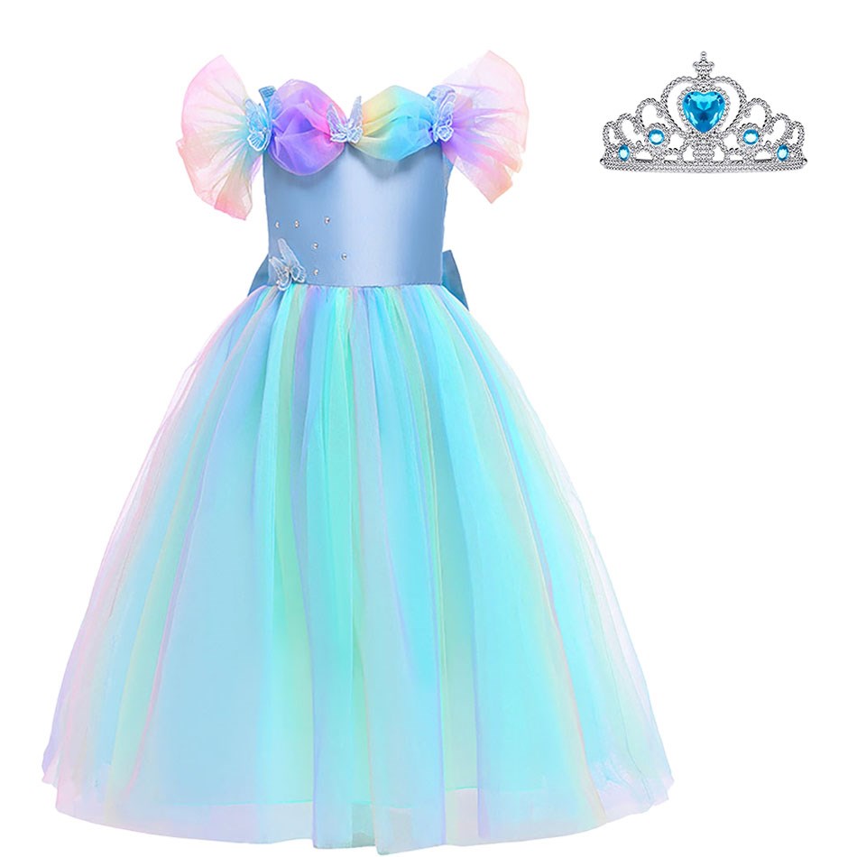 3-10 Years Girl Cosplay Costume Kids Cinderella Dress Baby Girl Christmas Halloween Costume Fancy Children Princess Dress alx