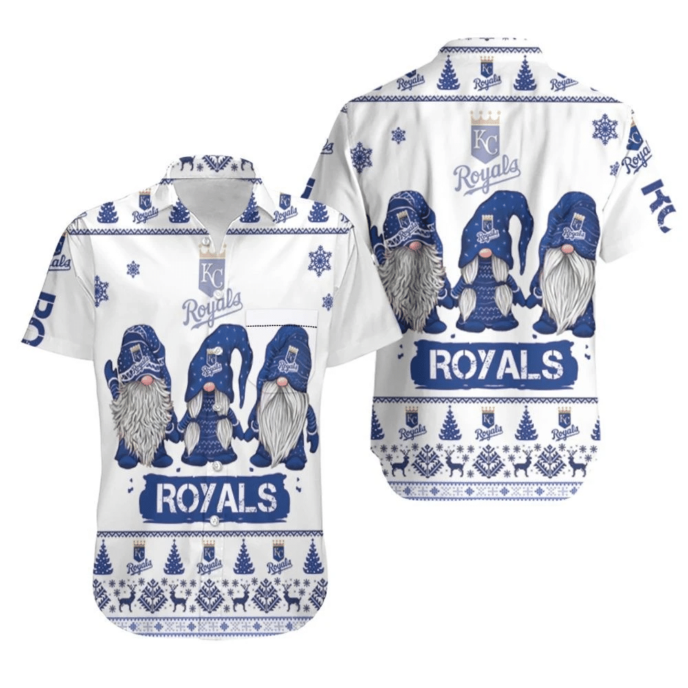 Christmas Gnomes Kansas City Royals Ugly Sweatshirt Christmas 3D Hawaiian Shirt Beach Set