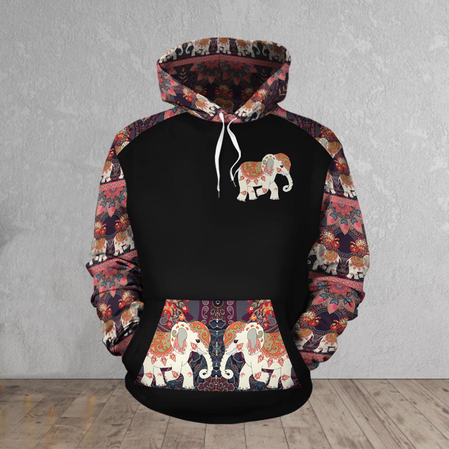 Elephant Vintage Pattern Hoodie & Legging