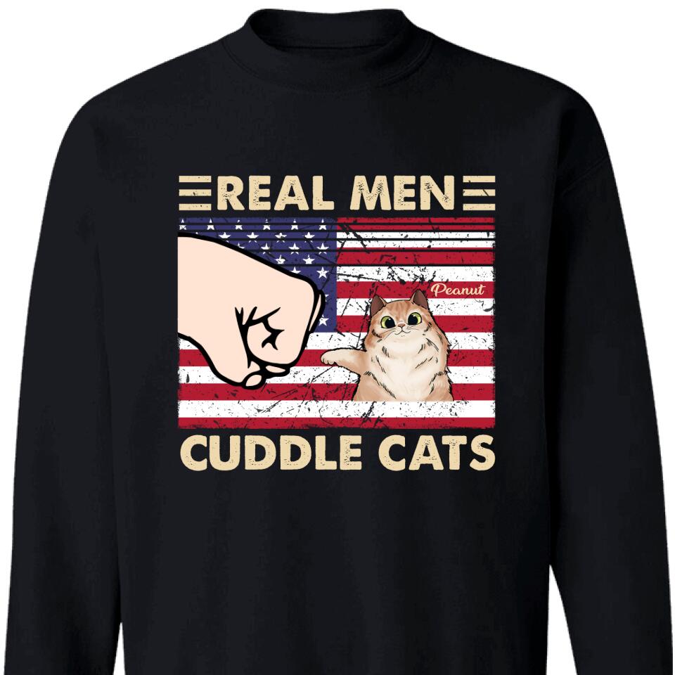 Trending Personalzied Real Men Cuddle Cats – Gift For Dad, Personalized Sweatshirt