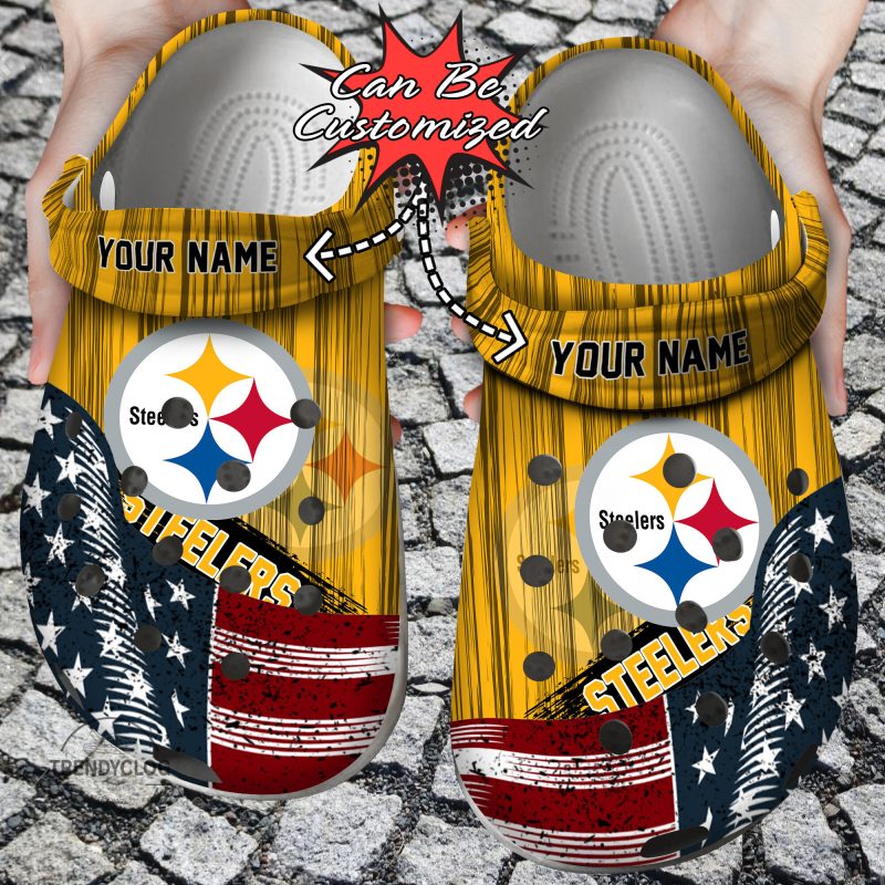 Custom US Flag PSteelers New clog Shoes