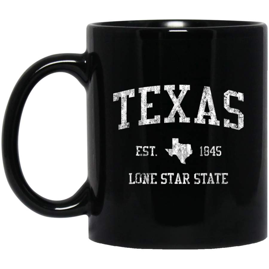 Texas Vintage Sports Design Texan Black Mug