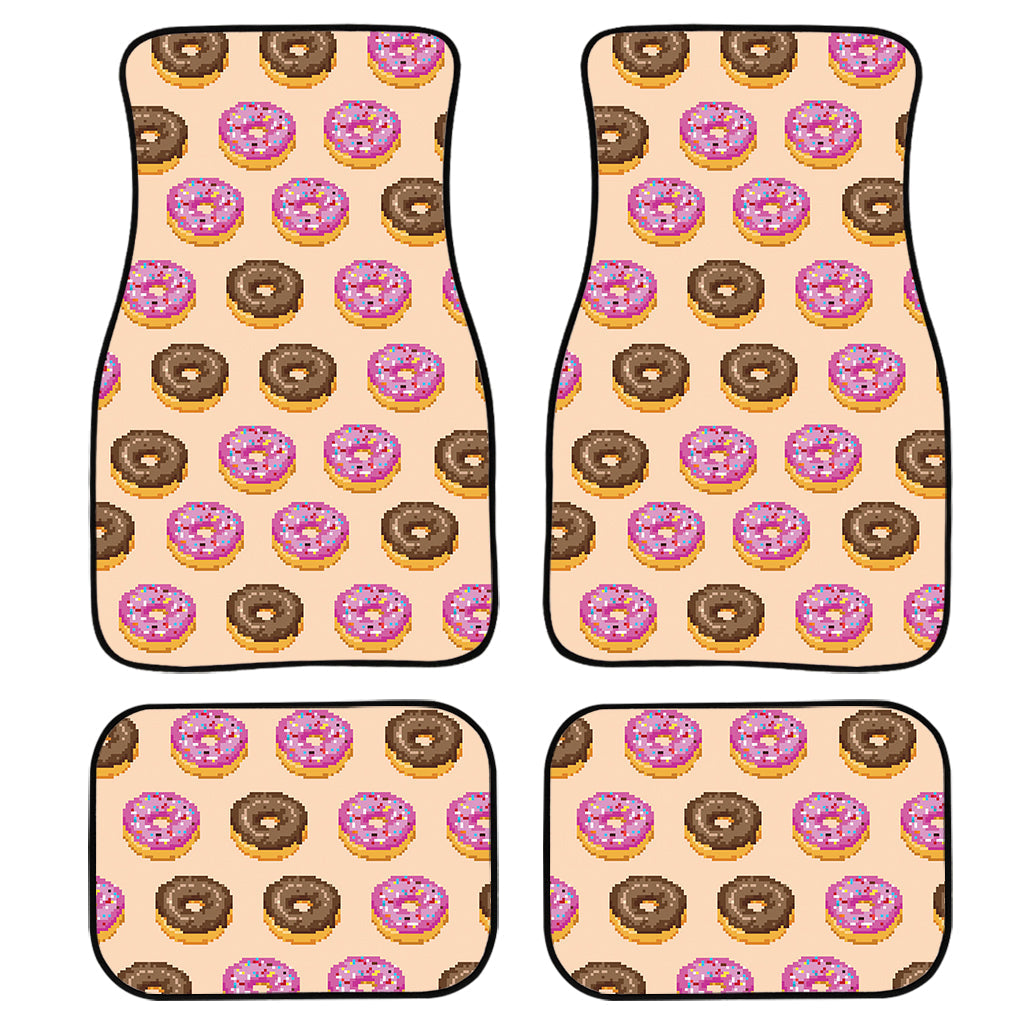 8-Bit Pixel Donut Print Front And Back Car Floor Mats, Front Car Mat