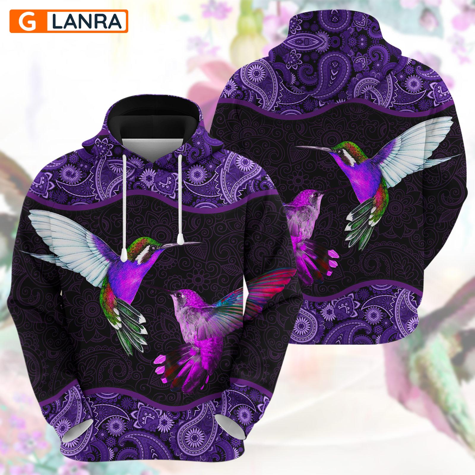 Hummingbird Couple Floral Mandala Pattern Hoodie, Hummingbird Hoodie, Hummingbird Mandala Hoodie, Bird Hoodie, Unisex Zip Hoodie, Sweater, Sweatshirt