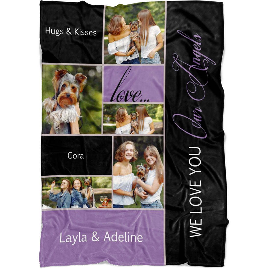 Personalized 5 Photos Collage Throw Love Custom Your Images and Text Blanket