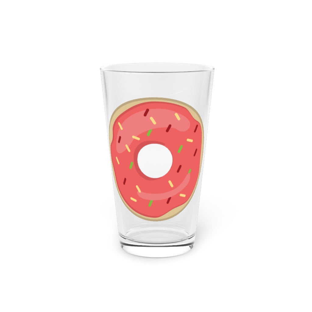 Beer Glass Pint 16Oz Humorous Donuts Illustration Foodie Sayings Tee Shirt Gift | Hilarious Pocket