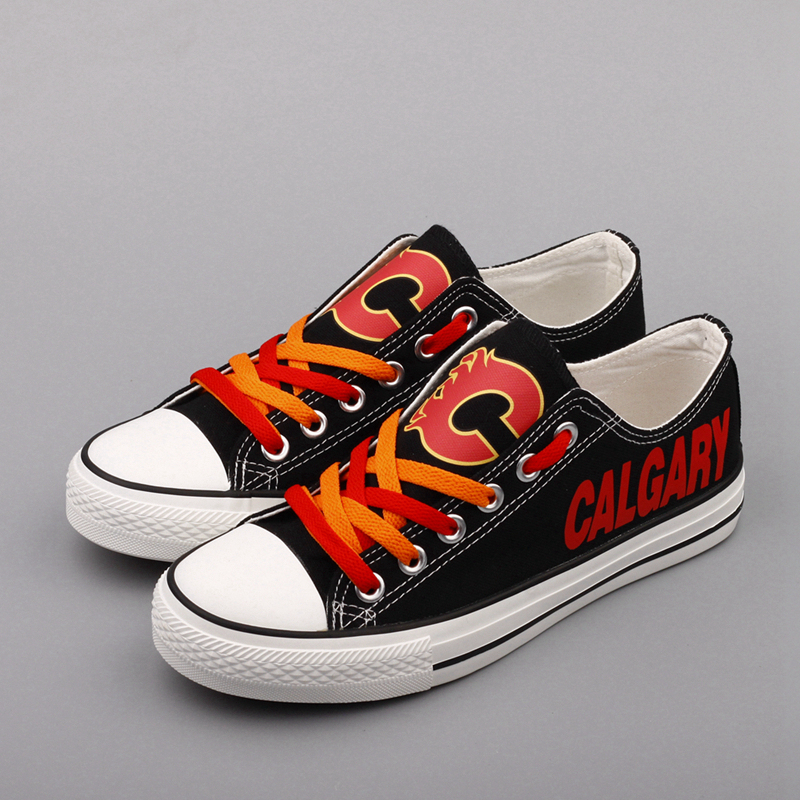 Calgary Flames Canvas Shoes Cheap Price Sneakers For Women