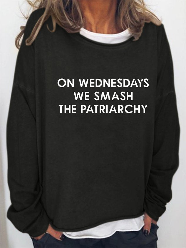 Women On Wednesdays We Smash The Patriarchy Long Sleeve Top