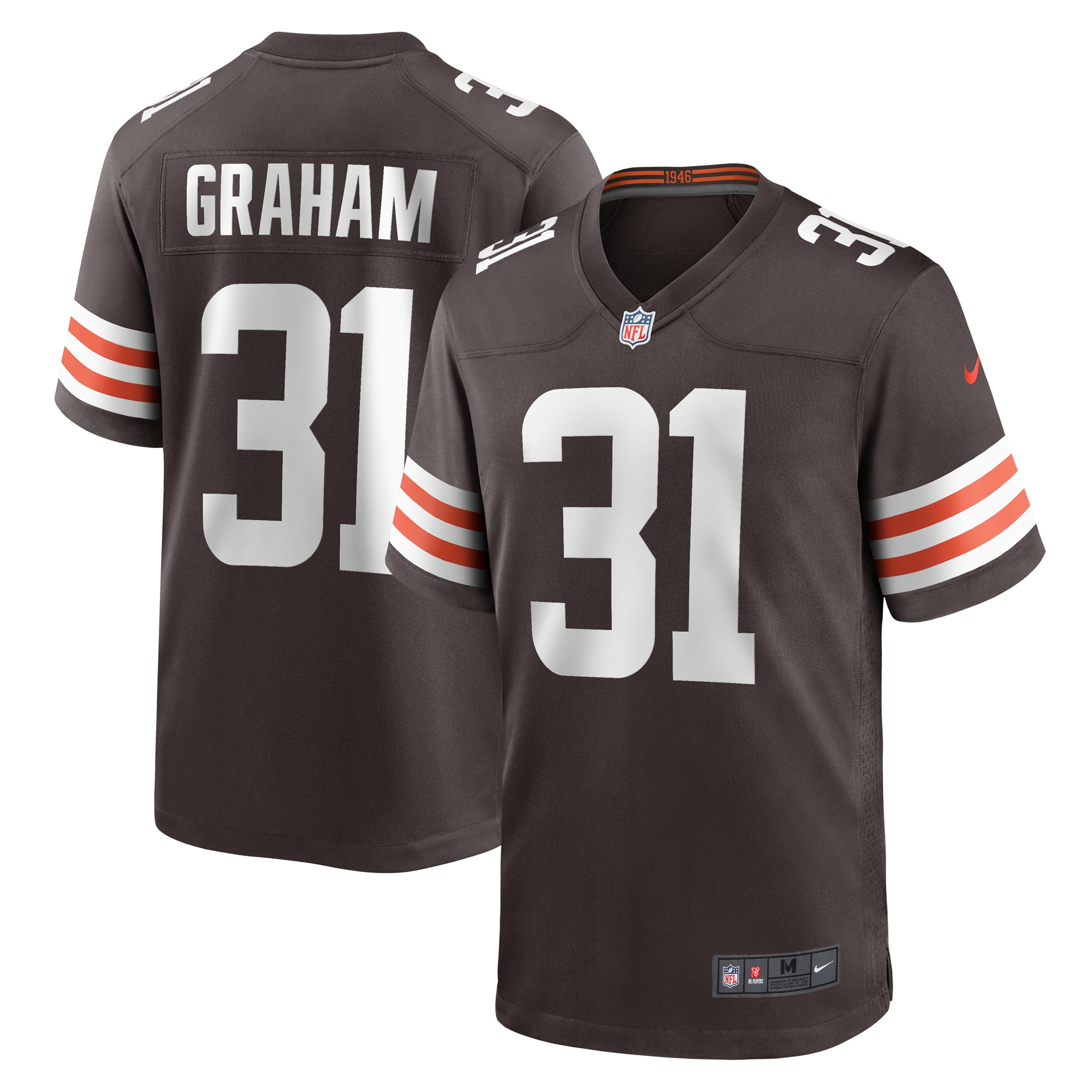 Thomas Graham Jr. Cleveland Browns Team Game Jersey – Brown