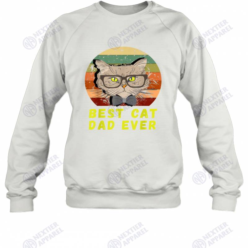 Mens Vintage Best cat Dad ever kitten Men cat kitties lover kitty Sweatshirt