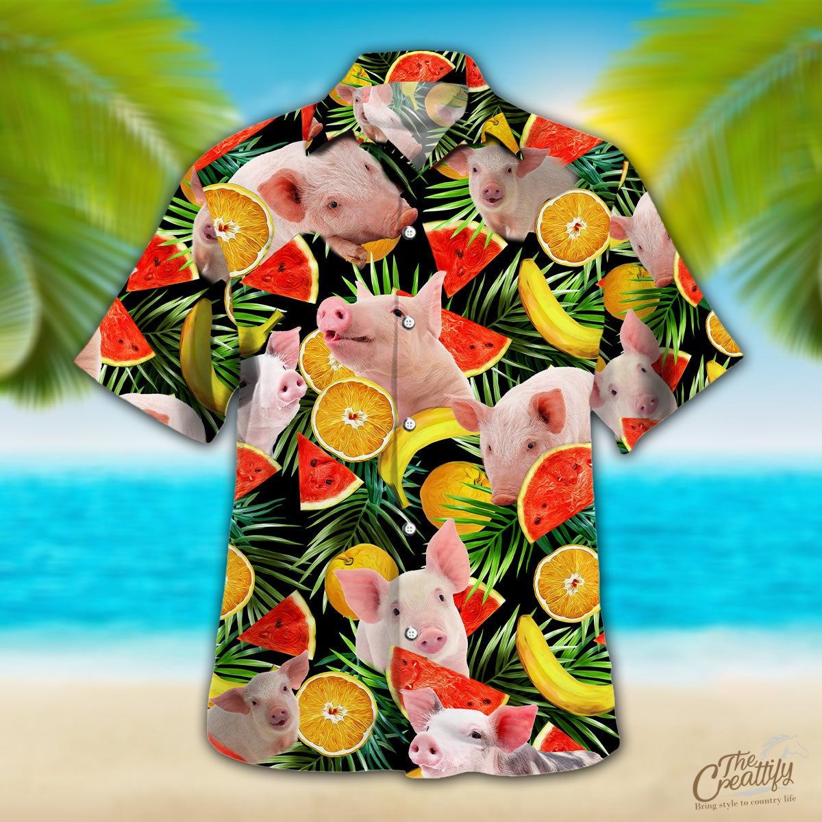 Pig Tropical Fruits Hawaii Shirt Ha93256