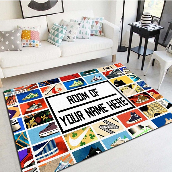 Personalized Sneakers Rug, Customized Living Room Bedroom Carpet