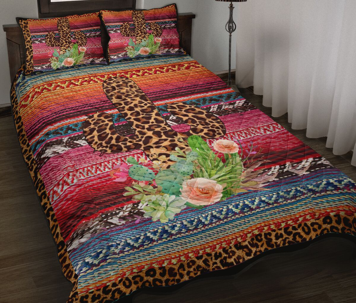 Leopard Cactus Cactus  Quilt Set 0622