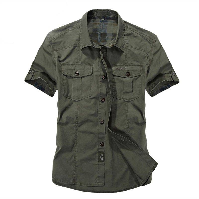 Slim fit Military short sleeve shirts – Zeleton Store