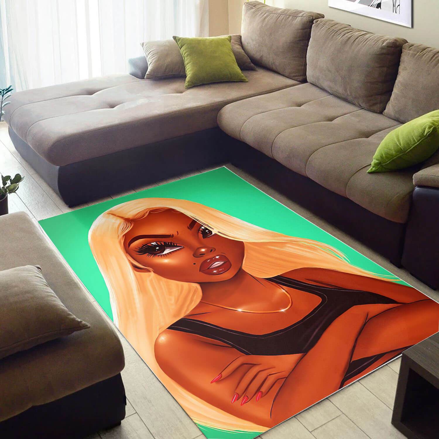 African American Area Rugs Pretty Melanin Girl African Design Floor Rug Afrocentric Living Room Ideas BPS10096