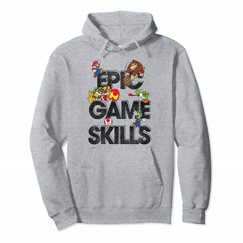 Super Mario Epic Game Skills Character Collage Pullover Hoodie, T Shirt, Sweatshirt