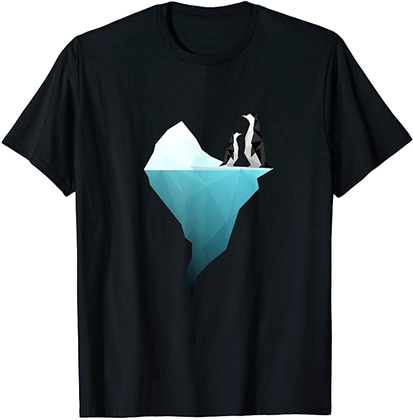 Cute penguins on a iceberg – Unique geometric design T-Shirt