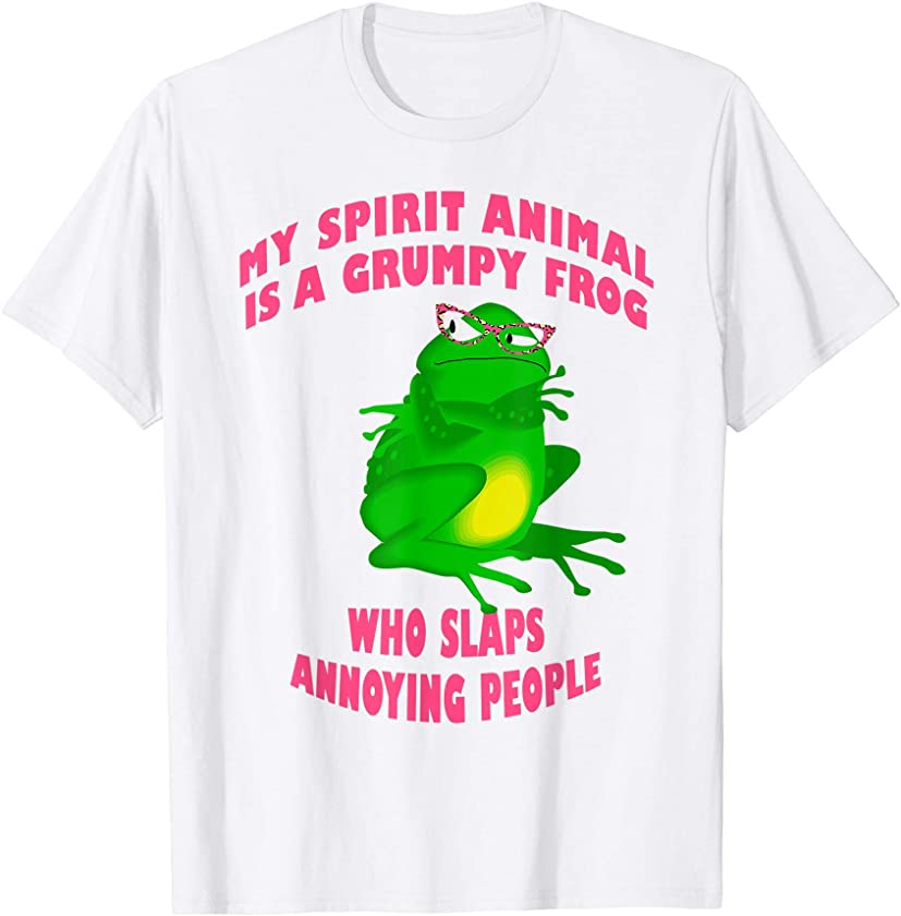 My Spirit Animal Is a Grumpy Frog Leopard Glasses Cute Funny T-Shirt