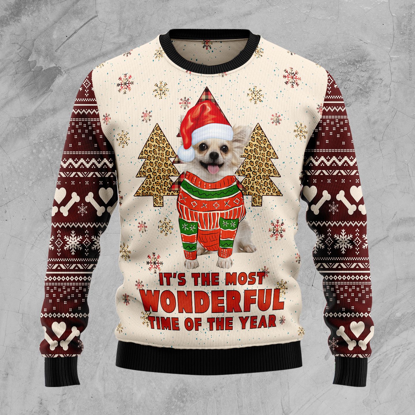 Chihuahua The Most Beautiful Time TG5115 Ugly Christmas Sweater