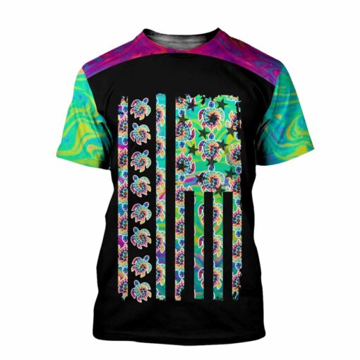 Colorful Sea Turtle 3D All Over Printed Shirts For Men And Women Turtle Lovers, Gift For Men Gift For Women Gift For Turtle Lover Friend 3D Shirts