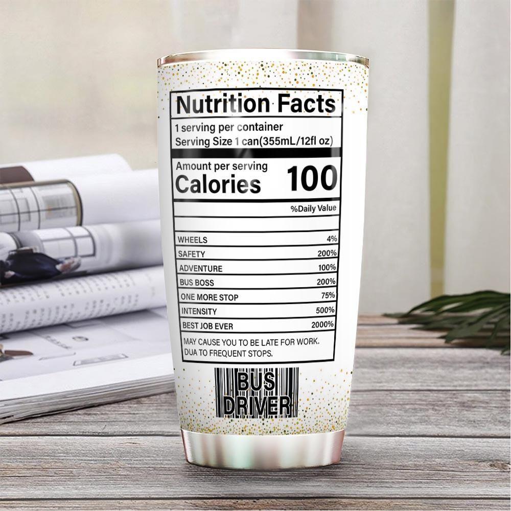 Personalized School Bus Nutrition Facts School Bus Claw Stainless Steel Tumbler, Tumbler Cups For Coffee/Tea, Great Customized Gifts For Birthday Christmas Thanksgiving Tumbler Cups