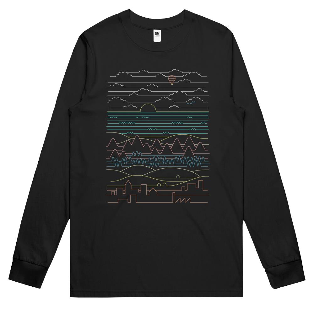 Linear Landscape Long Sleeve T Shirts