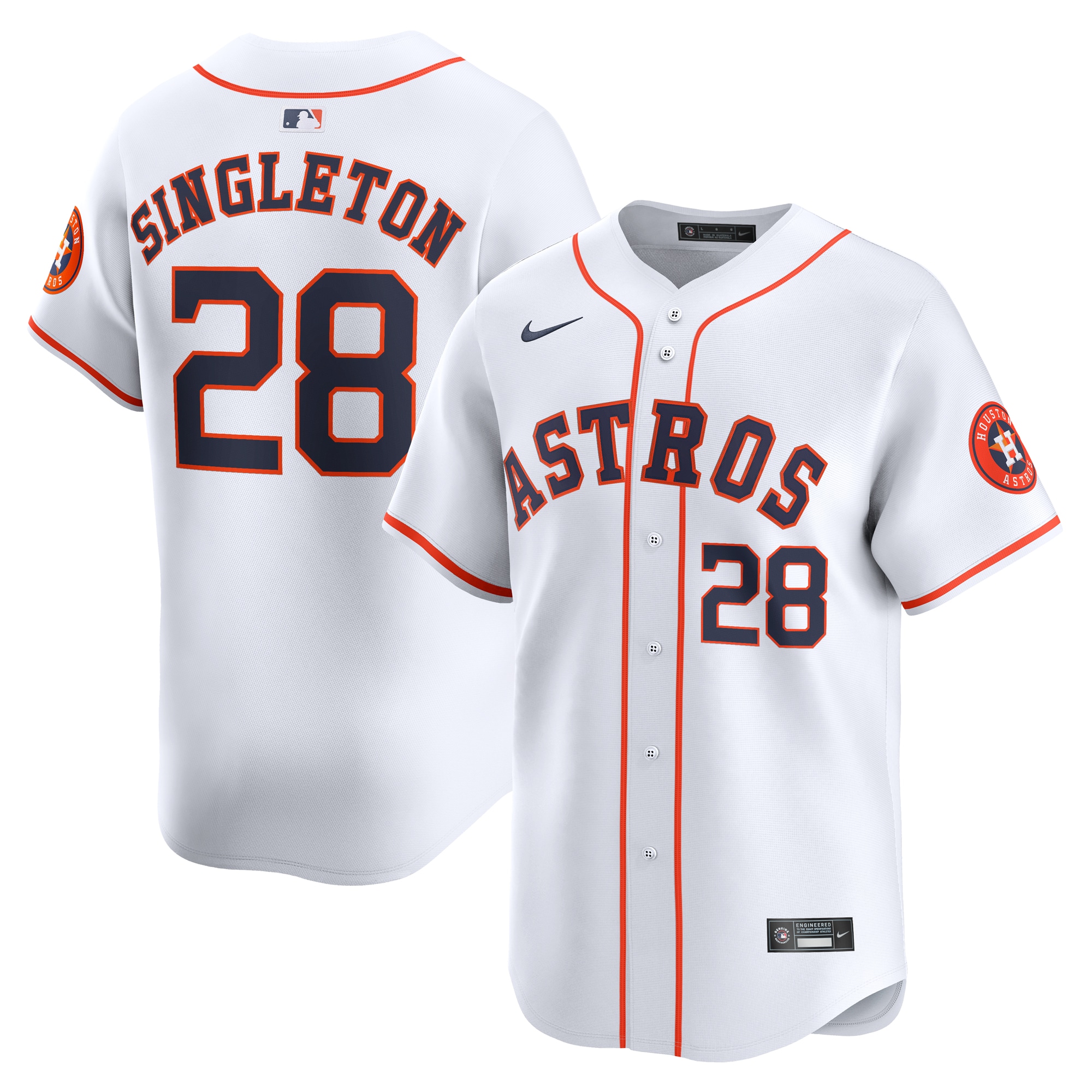 Jon Singleton Houston Astros Home Limited Player Jersey – White