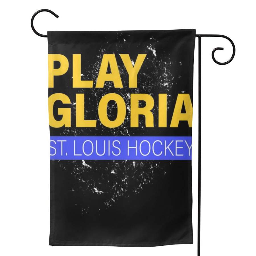 2 Pcs Garden Flag Play Gloria St. Louis Hockey Horizontal Poster 12.5″x18″ -Mothers Day, Birthday Gifts for Mom, Dad, Wife, Husband, Daughters, Grandma, Friends