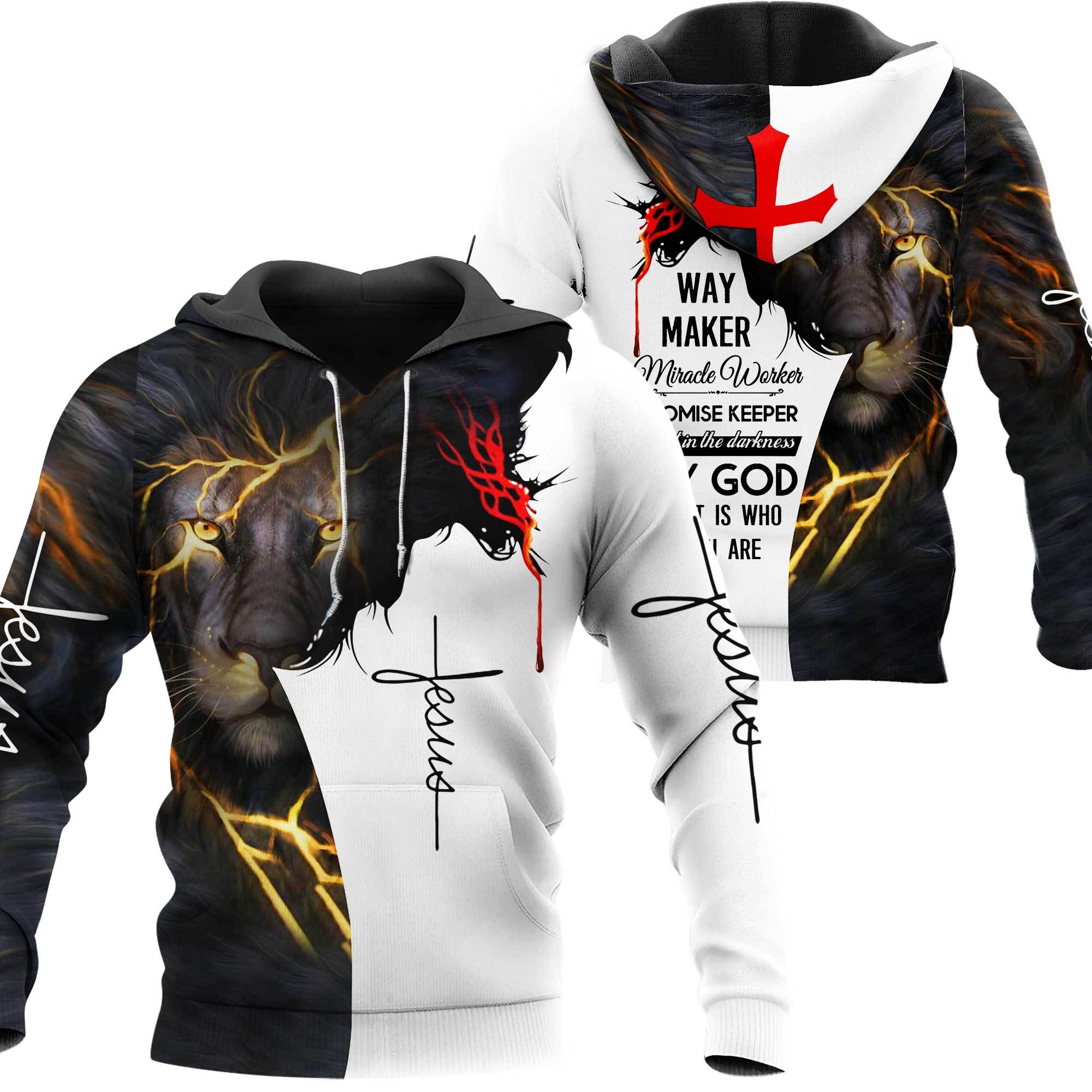 Jesus Christ Way Maker Miracle Worker 3D Printed Hoodie, T-Shirt For Men And Women