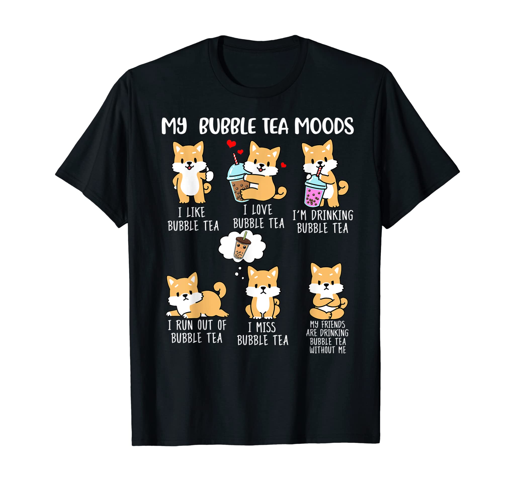 Shiba Inu Bubble Tea Shirt Women Boba Tea Dog Bubble Tea