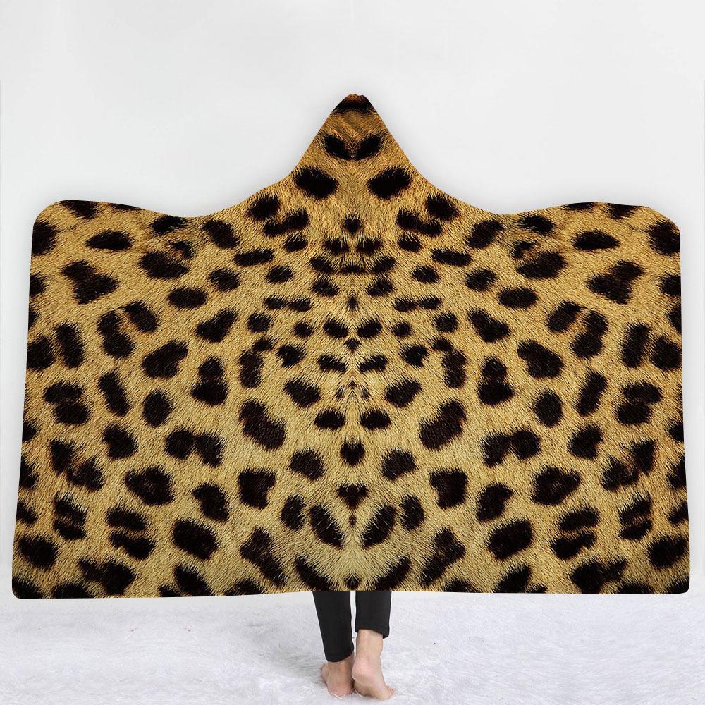 Animal Hooded Blankets – Animal Series Leopard Print Icon Fleece Hooded Blanket