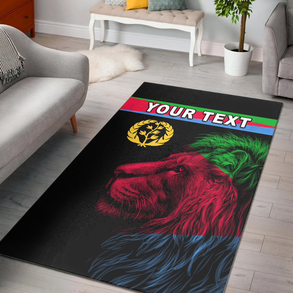 (Custom Personalised) Asmara Eritrean Area Rug Eritrea Lion Proud Olive Symbol Lt13