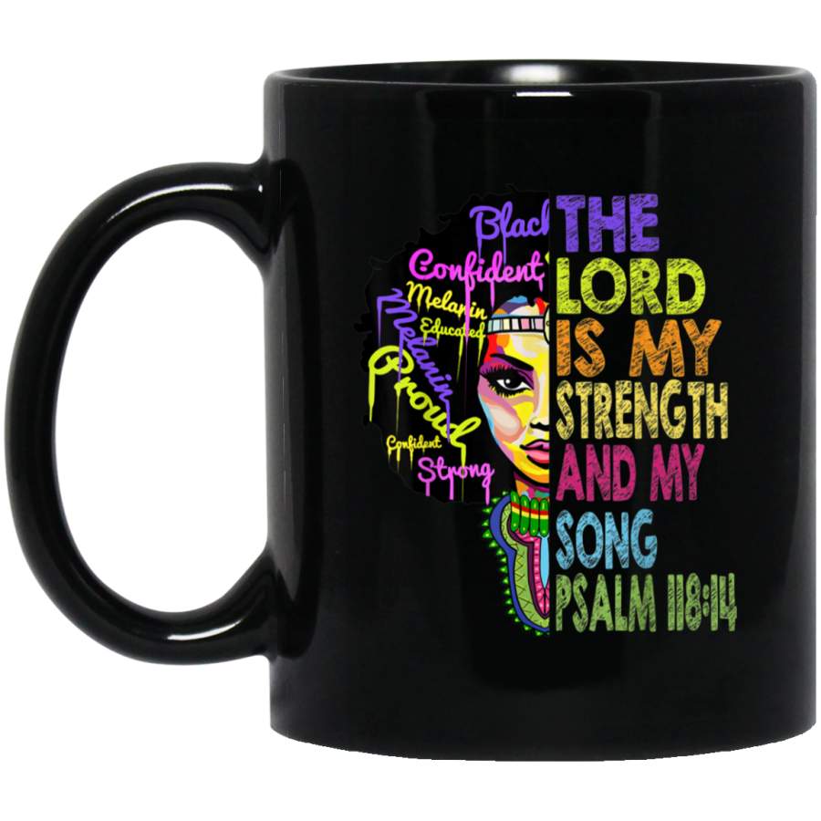 The Lord is My Strength and My Song African Christian Gifts Black Mugs