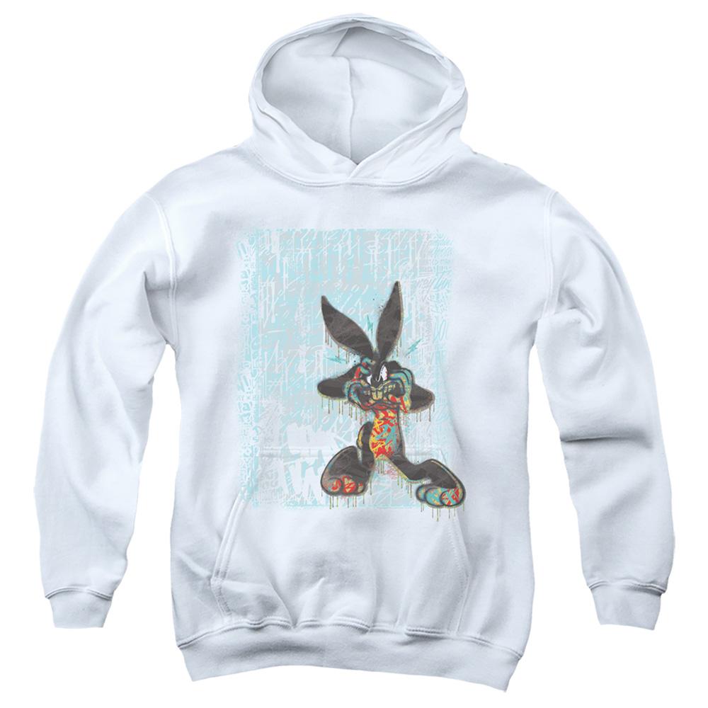 Looney Tunes Graffiti Rabbit Kids Youth Hoodie White