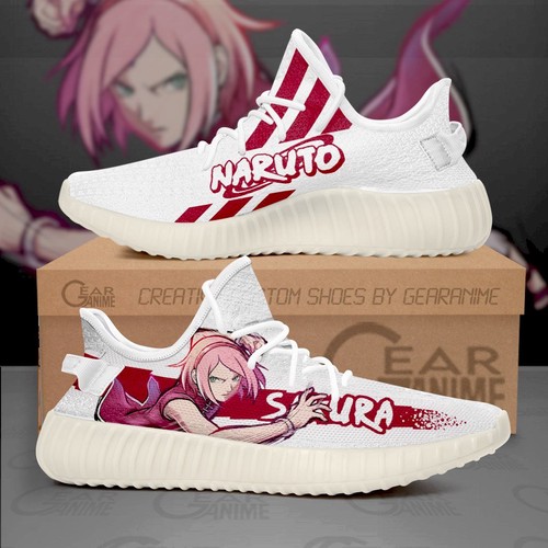 Best Sakura Haruno Yeezy Shoes Naruto Custom Anime Sneakers  For S