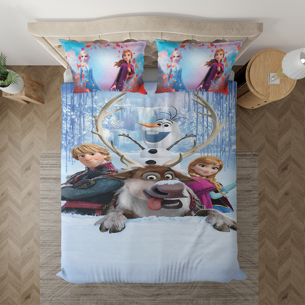 Frozen Ii Gift For Fan, Frozen Ii, Kristoff Olaf Anna Duvet Quilt Bedding Set
