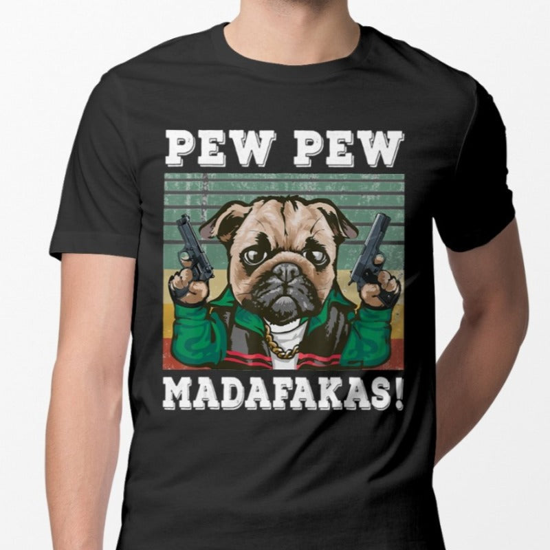 Vintage Pew Pew Madafakas Funny Pug Dog Gift Dog Lovers T-shirt