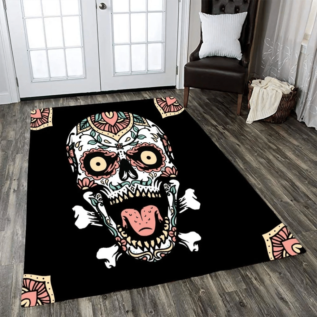 Skull Candy Bone Home Decor Rectangle Rug