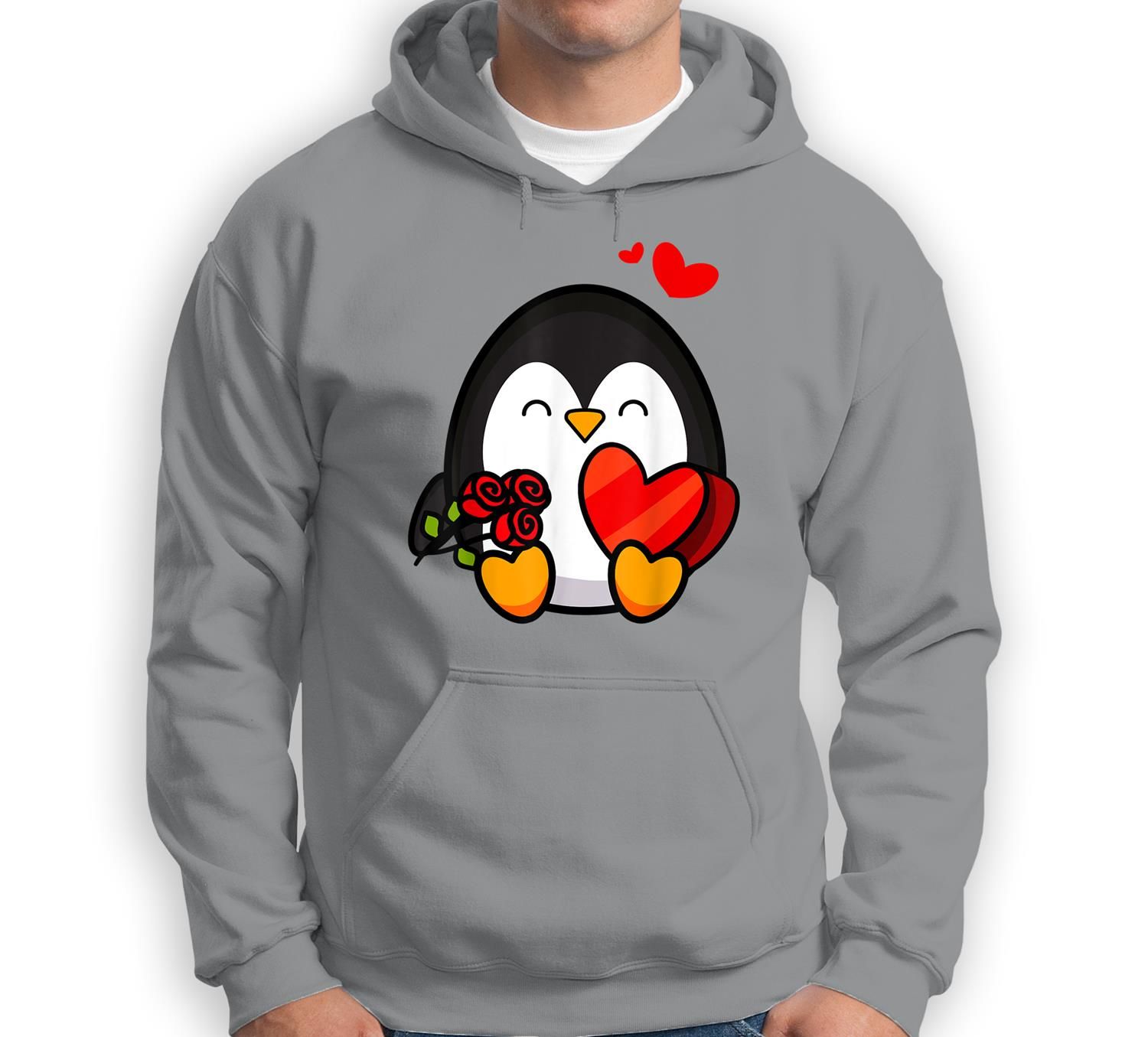 Valentine Penguin  Cool Cupid Seabird Gift Sweatshirt & Hoodie